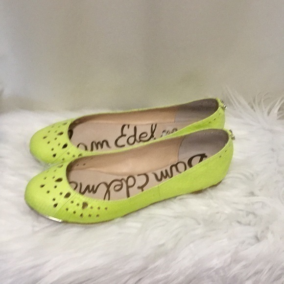 Sam Edelman, lemon-lime, flats, size 7, NWOT. - Picture 1 of 5